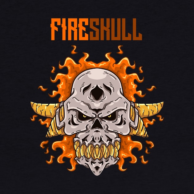 Fire skull illustration by drydenshops